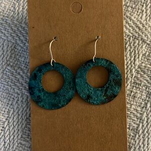 Elegant Teal Circle Earrings